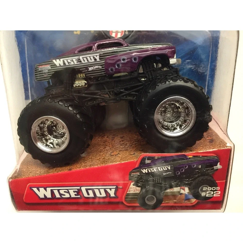Hot Wheels Monster Jam Monster Truck WISE GUY #22 Purple Die Cast 1/64 Bent Card